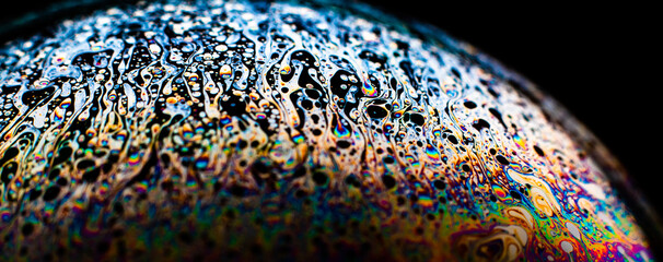 Canvas Print - Macro shot of colorful soap bubble details - perfect for background or wallpaper