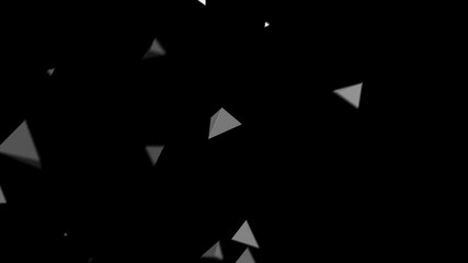 Poster - 3D render of abstract Plexus black and white geometrical shapes animation. Connection web concept. Digital, Communication Technology Network Background With Moving Triangles.