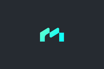Wall Mural - Technology Letter M Logo Template