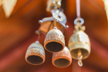 Bell made of brass in buddhist temple