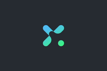 technology letter x logo template