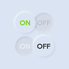 Fototapete - Icon On and Off toggle switch button. Neumorphism UI and UX design.