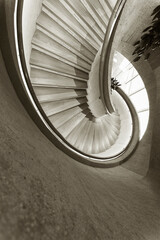 Poster - Modern spiral staircase. Contemporary architecture abstarct background