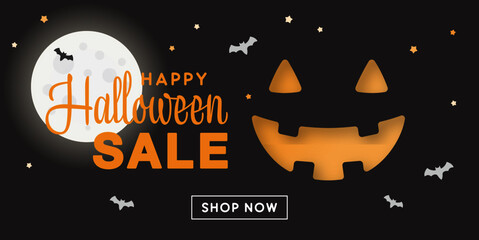 Wall Mural - Halloween Sale Promotion Banner Design