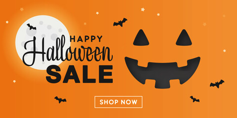 Wall Mural - Halloween Sale Promotion Banner Design