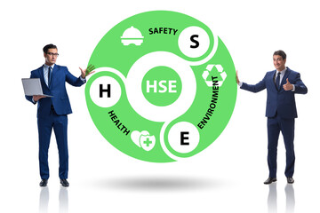 Wall Mural - HSE concept for health safety environment with businessman