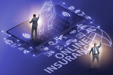 Wall Mural - Concept of buying insurance online over internet