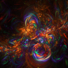 Abstract Multi-colored Fractal Background
