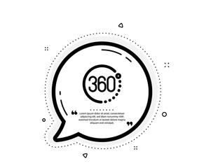 Aufkleber - 360 degrees icon. Quote speech bubble. VR simulation sign. Panoramic view symbol. Quotation marks. Classic 360 degrees icon. Vector