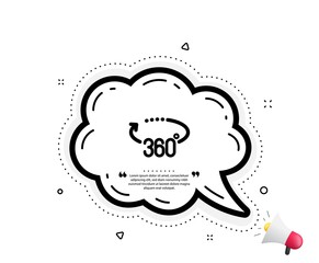 Aufkleber - 360 degrees icon. Quote speech bubble. VR simulation sign. Panoramic view symbol. Quotation marks. Classic 360 degrees icon. Vector
