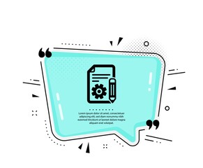 Aufkleber - Documentation icon. Quote speech bubble. Technical instruction sign. Quotation marks. Classic documentation icon. Vector