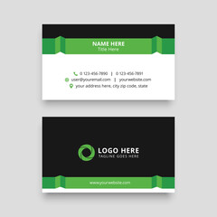 green ribbon style business card template