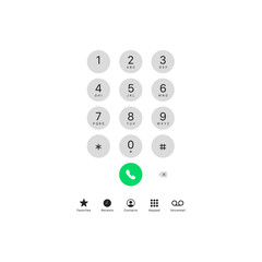 Keypad template. Phone keyboard symbol modern, simple, vector, icon for website design, mobile app, ui. Vector Illustration