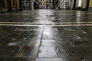 Wall Mural - Rain wet street