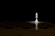 chess piece on chessboard on black background