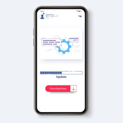 Poster - progress in downloading mobile apps or downloading or downloading data from the internet. update ui/