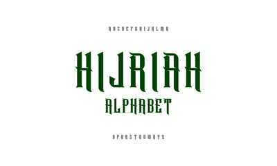 Aufkleber - islamic typeface design. alphabet classic typography set.