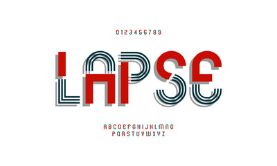 Aufkleber - stylish vector illustration of fonts set. typography designs stripe style.
