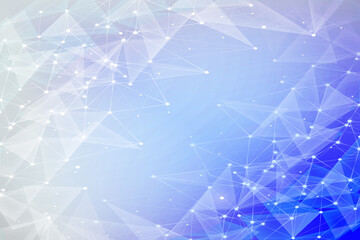 Poster - Abstract blue with stars and technological background