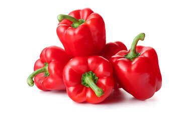 Red bell pepper on white background