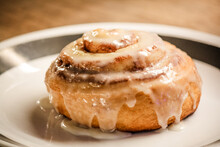 Delicious Hot Cinnamon Roll With Icing