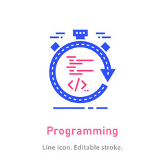 Aufkleber - Programming icon on white background.