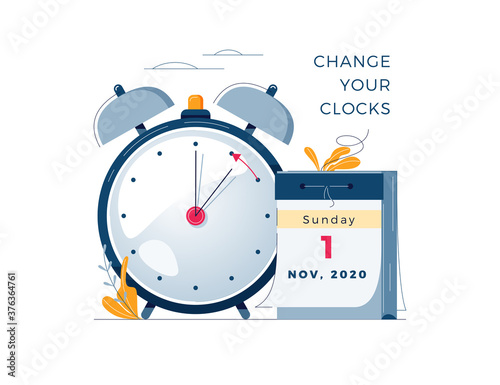 Cuadros en Lienzo Daylight Saving Time ends concept