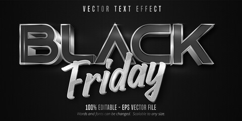 Wall Mural - Black friday text, editable text effect.