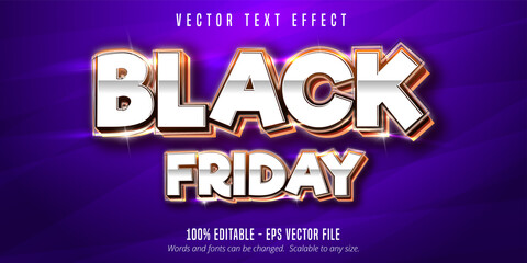 Black friday text, editable text effect