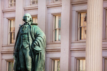 Close-up Of Albert Gallatin Statue, Fraser In Washington D.C. Near The Treasury Building