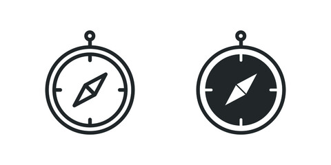 Poster - vector illustration of compass icon on white background