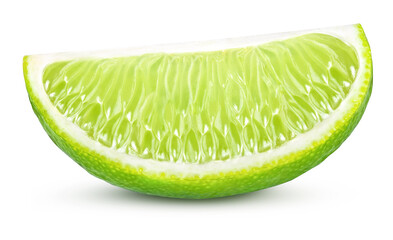 Wall Mural - slice of lime isolated on white background