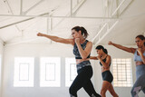 Women doing boxing workout