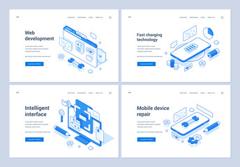 Poster - Web banners for various modern technology services
