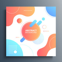 Aufkleber - Abstract circle geometric dynamic liquid shapes. Template for poster, promotional banner, flyer and sale card. Vector illustration.