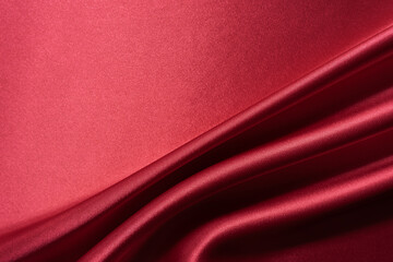 Luxury smooth elegant red silk fabric texture as background Abstract background