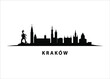 Kraków Vector Skyline Black Silhouette of City in Poland