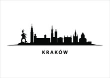 Kraków Vector Skyline Black Silhouette Of City In Poland