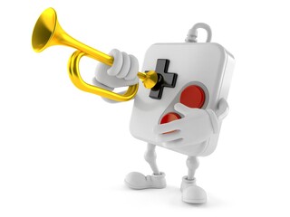 Poster - Gamepad character playing the trumpet