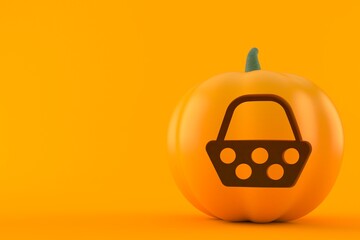 Sticker - Pumpkin with shopping basket symbol