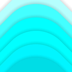 Leinwandbilder - Abstract blue paper cut background with simple shapes. Modern vector illustration for concept design. Realistic 3d layered smooth bending objects.