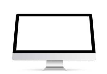 Poster - Computer display with blank white screen isolated on a transparent background