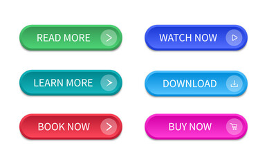 Aufkleber - Set of modern buttons for web site and ui. Vector