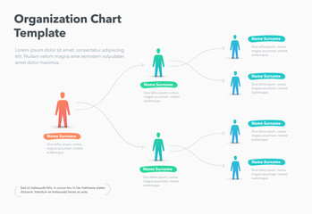 Poster - Company organization chart template with place for your content. Easy to use for your website or presentation.