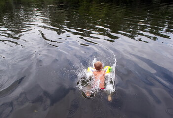 playing in the water