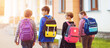 © candy1812 - Children with rucksacks standing in the park near school