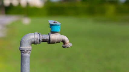 Water tap in the front lawn