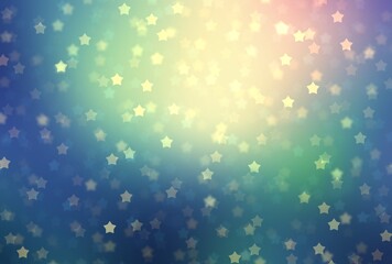 Boke stars pattern on magical blue green shiny background. Sequins texture.