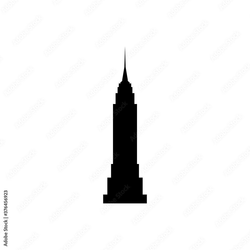 empire state building new york black sign icon. Vector illustration eps 10 - obrazy, fototapety, plakaty 
