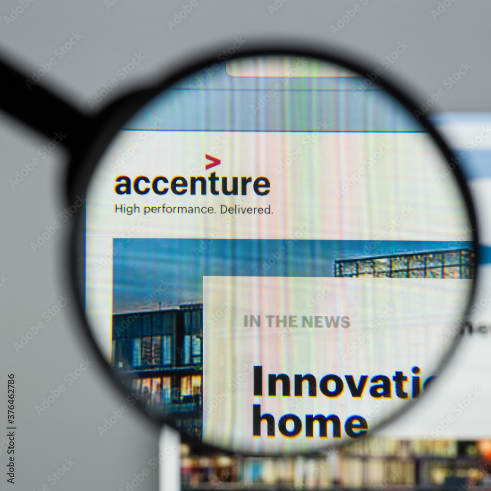 Milan, Italy - August 10, 2017: Accenture. website homepage. It is a ...